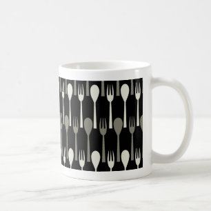 Löffel u. Gabel - schwarze Wanze Kaffeetasse