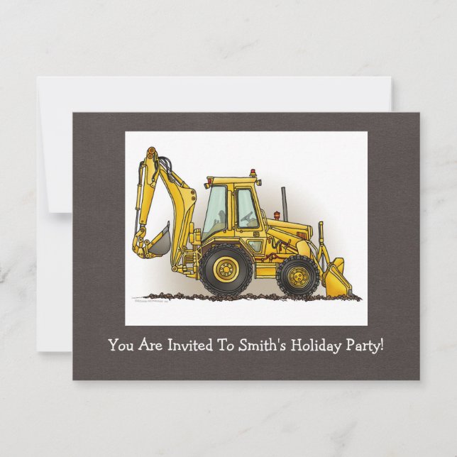 Löffelbagger-Betreiber Einladung (Vorderseite)