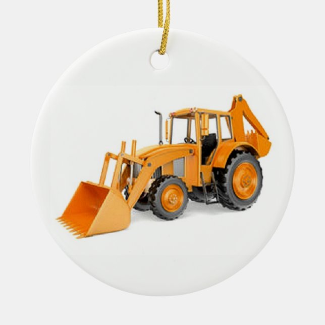 Löffelbagger Keramik Ornament (Vorne)
