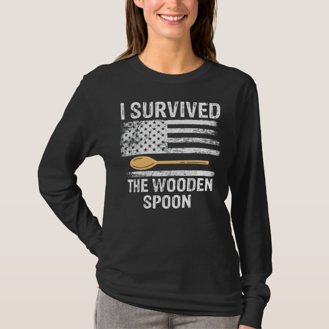 Löffelüberlebte ich die hölzerne S T-Shirt (Vorderseite)