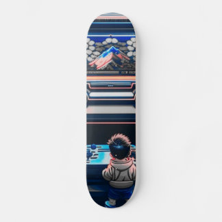 【lofi-art】和風 ビンテージ レトロ ネオ浮世絵盆栽アート:サイバーパンク スケートボード skateboard