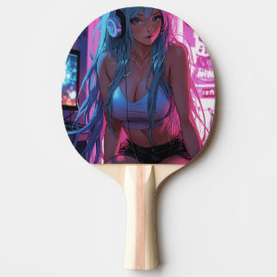 Lofi Gamer Girl Chill Anime Aesthetic Tischtennis Schläger