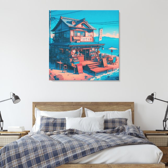 Lofi Träume am Meer Leinwanddruck (Insitu (Schlafzimmer))