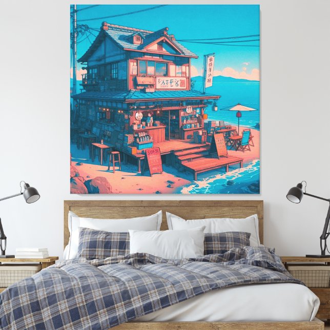 Lofi Träume am Meer Leinwanddruck (Insitu (Schlafzimmer))