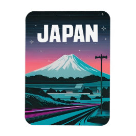 LoFi Vaporwave Retro 80er Japan Mount Fuji Magnet