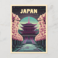 LoFi Vaporwave Retro 80er Japanischer Tempel Sakur