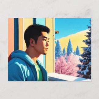 Lofi Winter Holiday Hunk 03 Postkarte