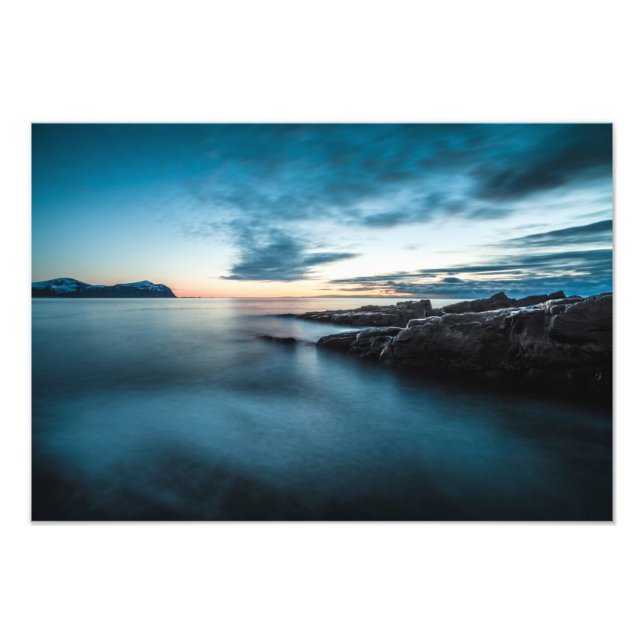 Lofoten Blue Hour Seascape Fotodruck (Vorne)