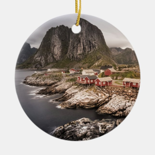 Lofoten Fischerdorf Hamnoya Keramik Ornament (Vorne)
