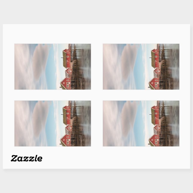 Lofoten Fishing Village - Norwegen Rechteckiger St Aufkleber (Blatt)