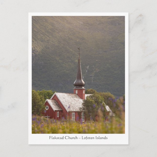 Lofoten Flakstad Church Postkarte (Vorderseite)