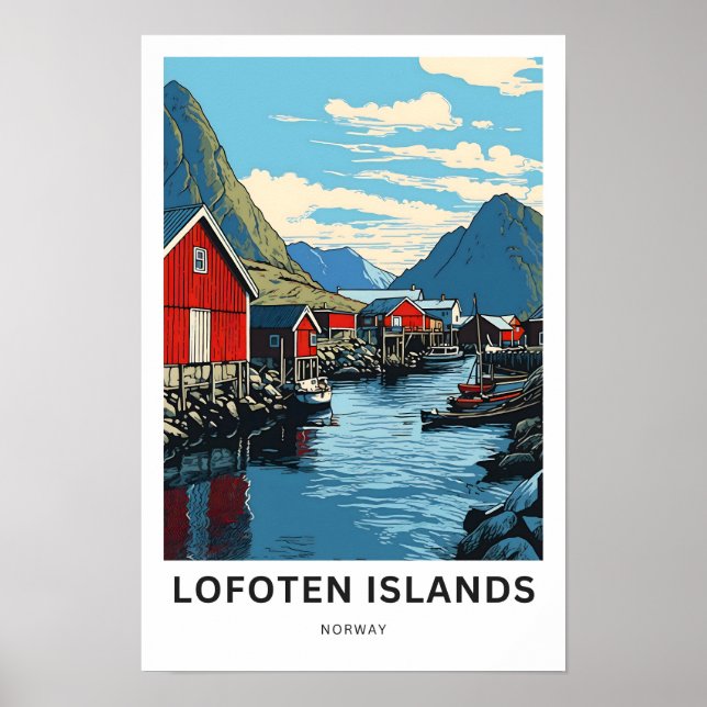 Lofoten Inseln Norwegen Reisen Print Poster (Vorne)