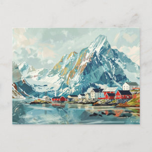 Lofoten Inseln, Norwegen Retro Travel Postkarte