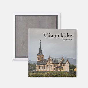 Lofoten-Inseln Norwegen Vagan Kirche Magnet