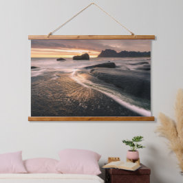 Lofoten Inseln Norwegen Wandteppich Mit Holzrahmen