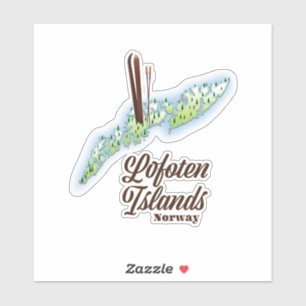 Lofoten Inseln, Norwegisches Skipposter. Aufkleber