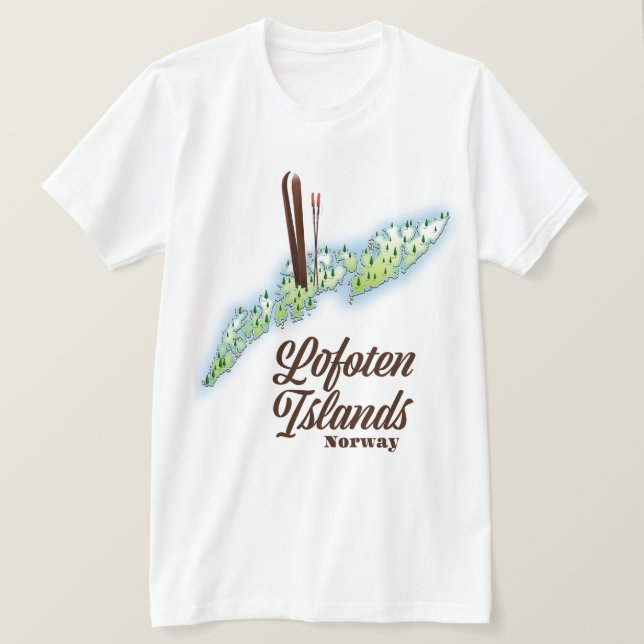 Lofoten Inseln, Norwegisches Skipposter. T-Shirt (Design vorne)