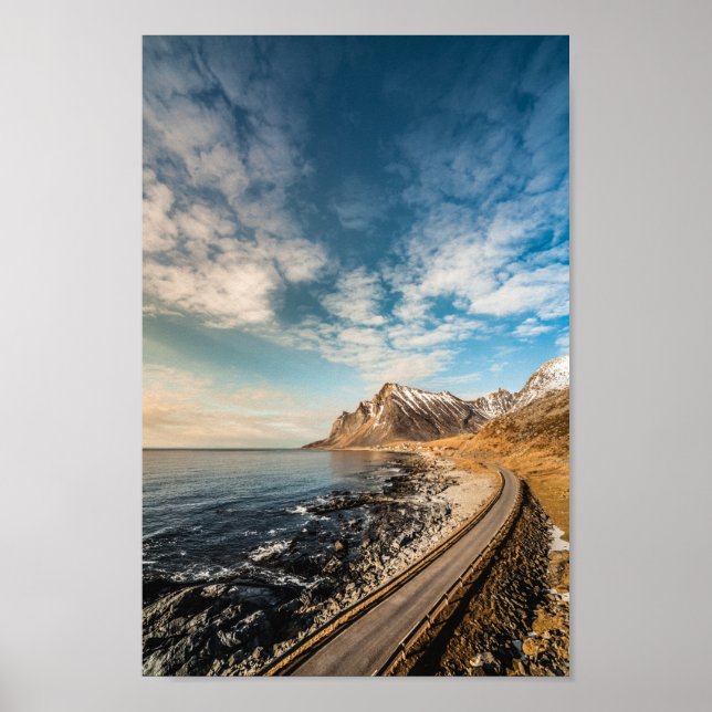 Lofoten Islands Landschaftlich Road Poster (Vorne)