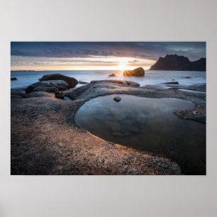 Lofoten Islands Midnight Sun Poster