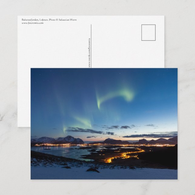 Lofoten Leknes Postkarte (Vorne/Hinten)