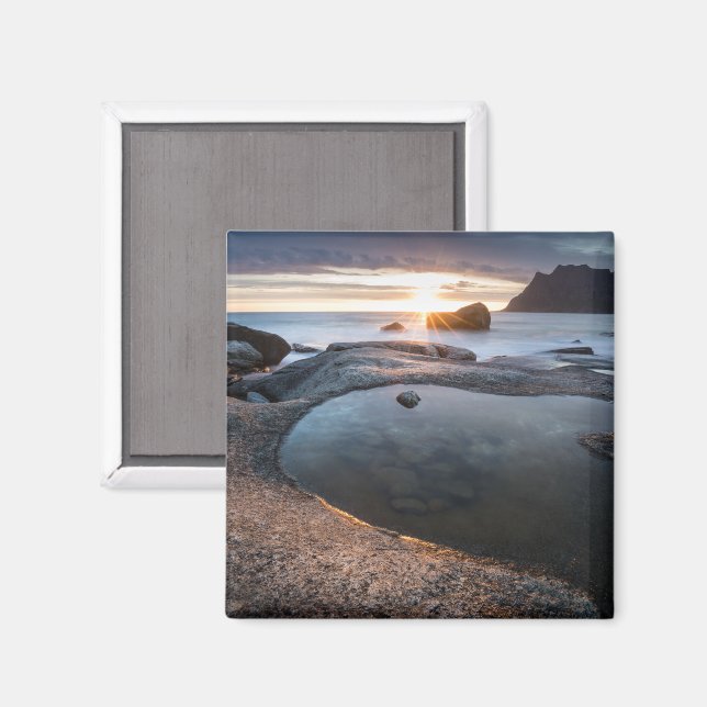 Lofoten Midnight Sun Magnet (Vorderseite/Rückseite)