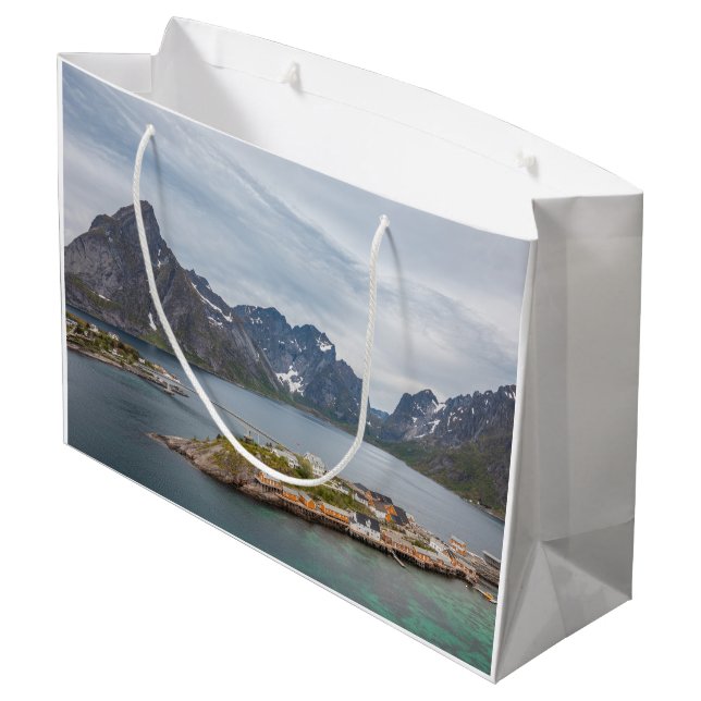 Lofoten Norwegen Große Geschenktüte (Rückseite Schrägansicht)