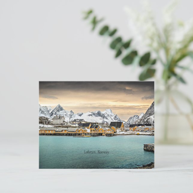 Lofoten, Norwegen landschaftliches Foto Postkarte (Stehend Vorderseite)