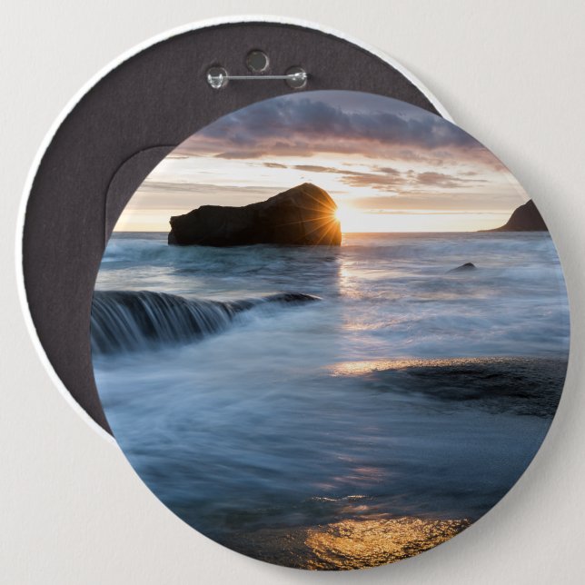 Lofoten Norwegen Midnight Sun Button (Vorne & Hinten)
