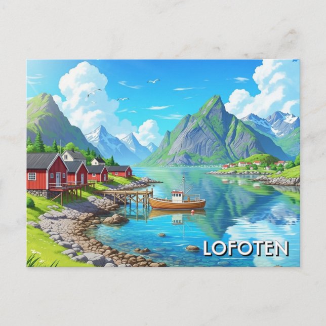Lofoten Norwegen Reise Postkarte (Vorderseite)
