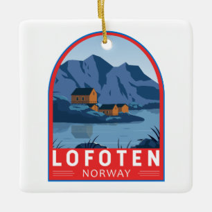 Lofoten Norwegen Reisen Vintag Art Keramikornament