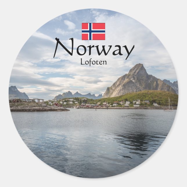 Lofoten Norwegen Runder Aufkleber (Vorderseite)