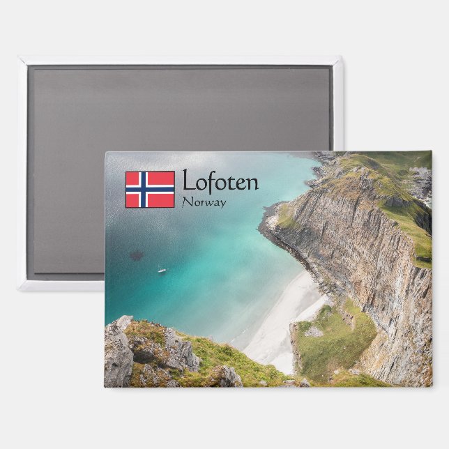 Lofoten Norwegen Souvenir Magnet (Vorderseite/Rückseite)