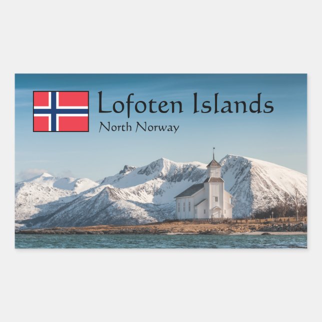 Lofoten Norwegen Souvenir Rechteckiger Aufkleber (Vorderseite)