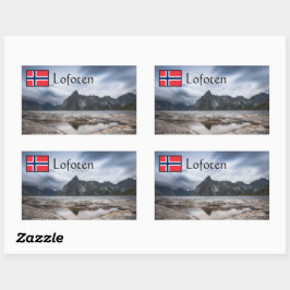 Lofoten Norwegen Souvenir Rechteckiger Aufkleber