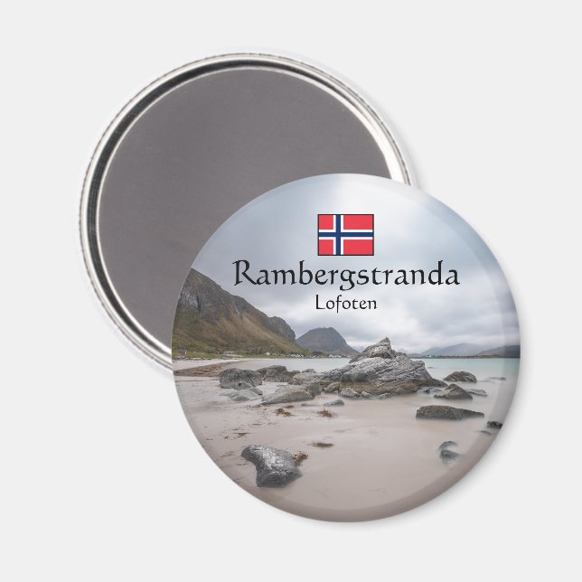 Lofoten Ramberg Beach Magnet (Vorderseite/Rückseite)
