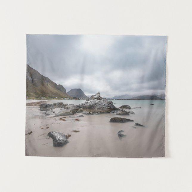 Lofoten Ramberg Beach Wandteppich (Vorderseite (Horizontal))