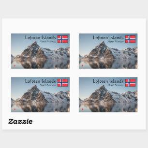 Lofoten Souvenir Rechteckiger Aufkleber