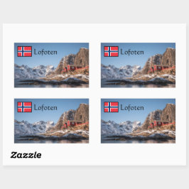 Lofoten Souvenir Rechteckiger Aufkleber