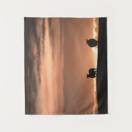 Lofoten Sunset Sheep Nature Foto Wandteppich