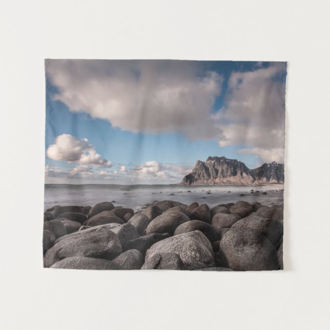 Lofoten Uttakleiv Wandteppich (Vorderseite (Horizontal))