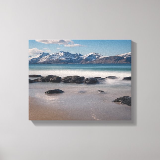 Lofoten Vikten Beach Leinwanddruck (Vorderseite)