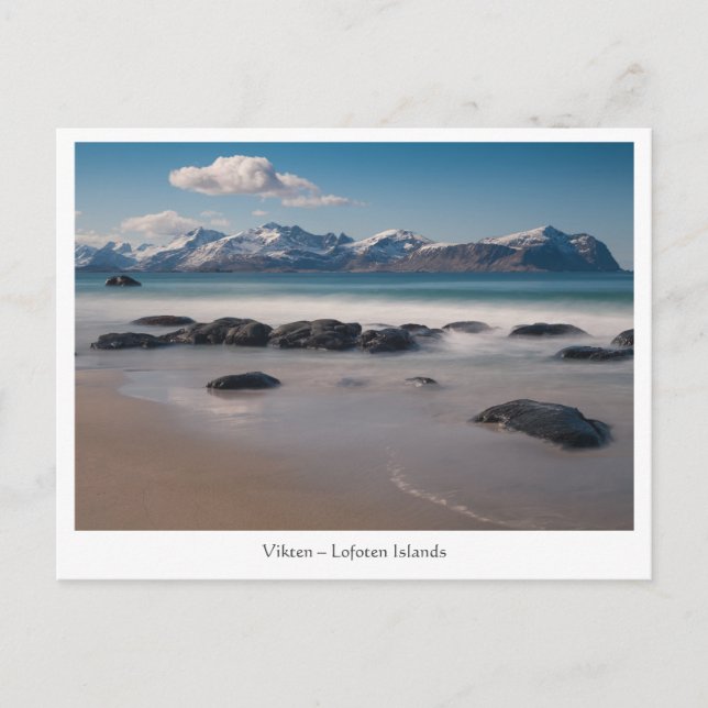 Lofoten Vikten Beach Postkarte (Vorderseite)