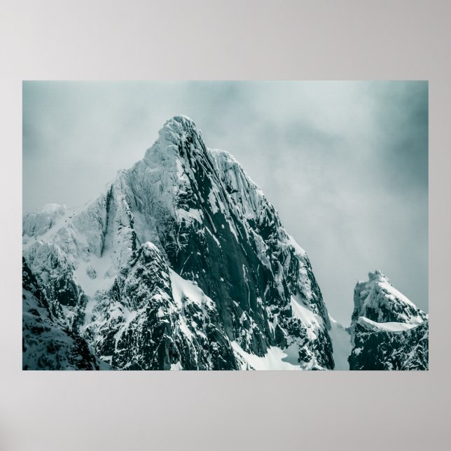 Lofoten Winter Mountain Nature Foto Poster (Vorne)