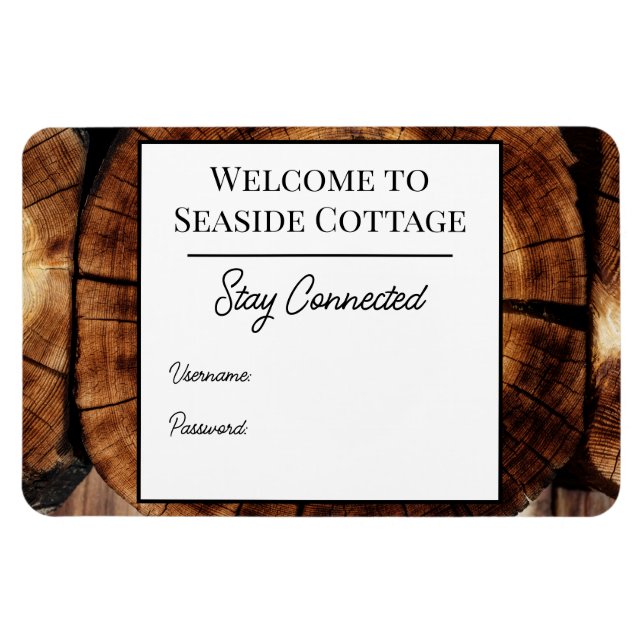 Log Cabin Airbnb Urlaub Miete Wifi Magnet (Horizontal)