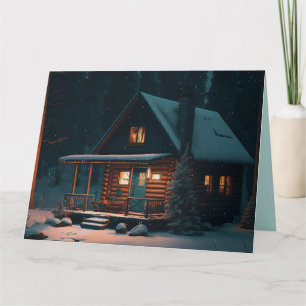 LOG CABIN BIRTHDAY GREETTERKARTE KARTE