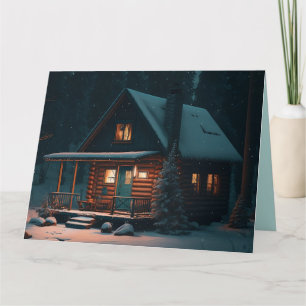 LOG CABIN CHRISTMAS GREETKARTE KARTE