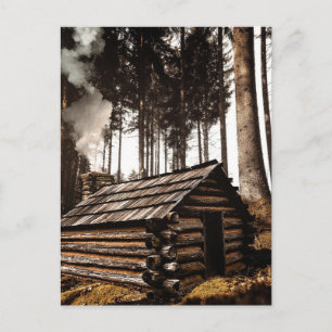 LOG CABIN HAUS IN FORSTPOSTCARDS POSTKARTE