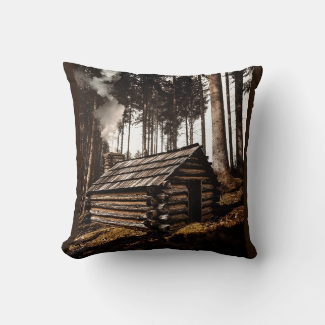 LOG CABIN HOUSE DECOR DURCH PILLOW KISSEN (Vorderseite)
