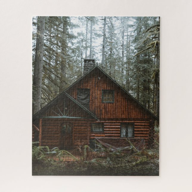 LOG CABIN IN WOODS JIGSAW PUZZLE (Vertikal)