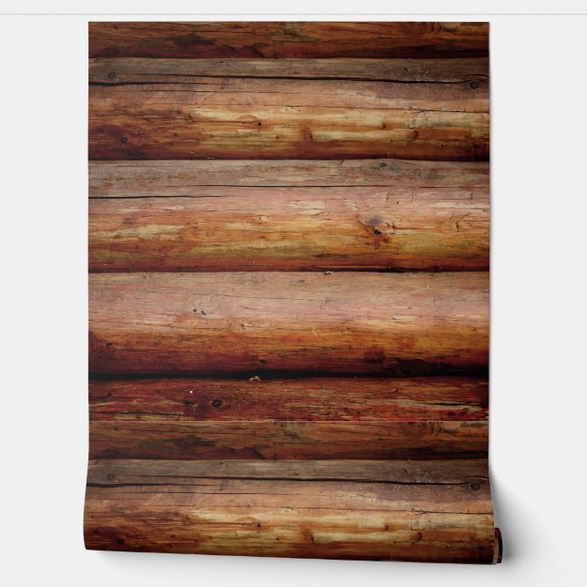 LOG CABIN PEED UND STICK WALLPAPIER TAPETE (Abrollen)